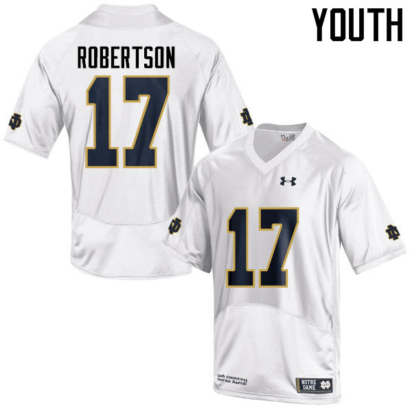 Youth #17 Isaiah Robertson Notre Dame Fighting Irish College Football Jerseys-White